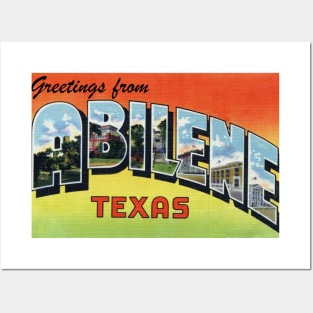 Greetings from Abilene Texas, Vintage Large Letter Postcard Posters and Art